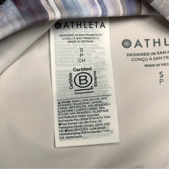 NEW Athleta Maldives Grey Abstract Tankini Set Eco Swimwear Bra Women’s 34B/C - Picture 10 of 12